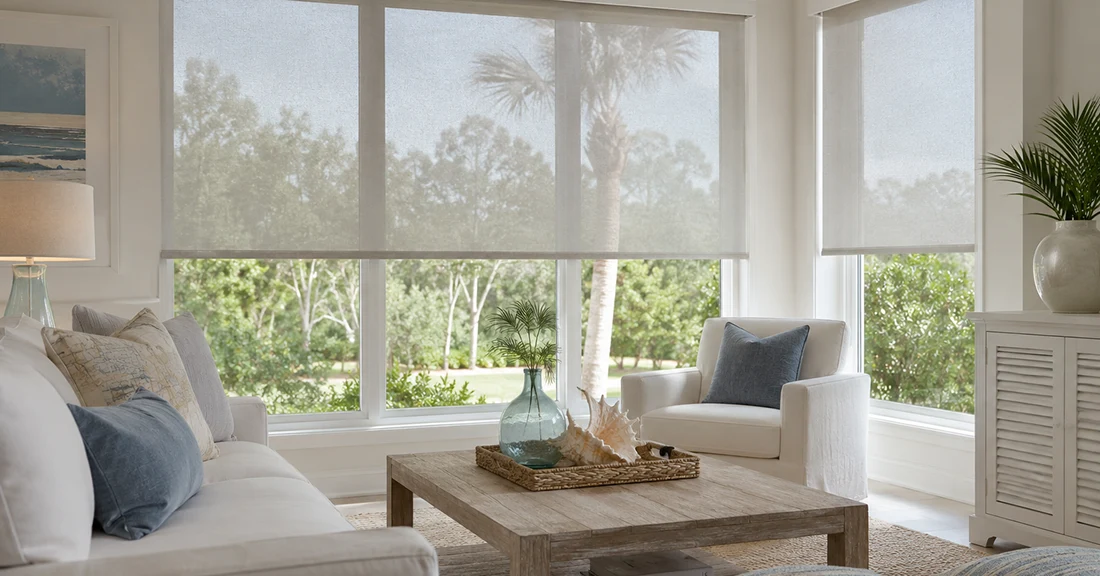 AI Generated, Illustration Image of Roller Shades in The Villages